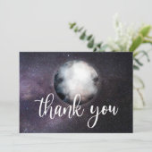 Over the Moon Waterverf Galaxy Dank je Bedankkaart (Staand voorkant)