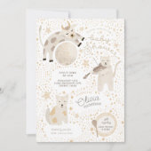 Over the Moon Whimsical Baby shower Invitation Kaart (Voorkant)