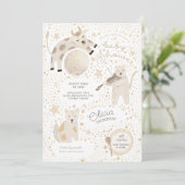Over the Moon Whimsical Baby shower Invitation Kaart (Staand voorkant)