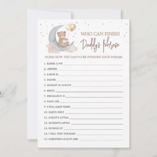 Over the Moon Wie kan papa's zin Kaart afmaken (Voorkant)