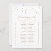 Over the Moon Zou mama liever Baby shower spel Kaart (Voorkant)