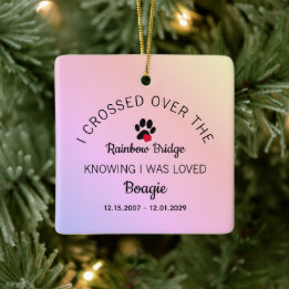 Over The Rainbow Bridge Custom Pet Memorial Keramisch Ornament