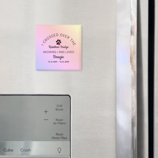 Over The Rainbow Bridge Custom Pet Memorial Magneet (Insitu (Koelkast))