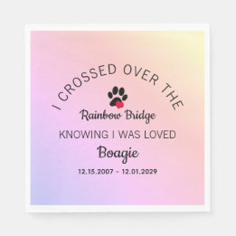 Over The Rainbow Bridge Custom Pet Memorial Servet