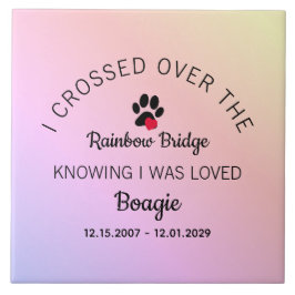 Over The Rainbow Bridge Custom Pet Memorial Tegeltje