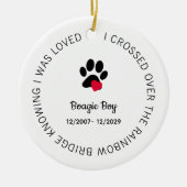 Over The Rainbow Bridge Personalized Pet Memorial Keramisch Ornament (Voorkant)