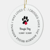 Over The Rainbow Bridge Personalized Pet Memorial Keramisch Ornament (Links)