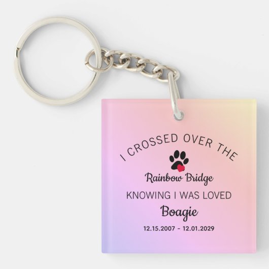 Over The Rainbow Bridge Pet Photo Sleutelhanger (Voorkant)