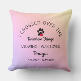 Over The Rainbow Bridge Photo Pet Memorial Kussen