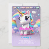 Over The Rainbow, Eenhoorn Verjaardag Kaart (Voorkant)