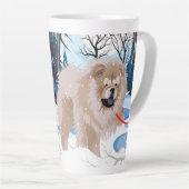 OVER THE RIVER Fawn Chow latte mok met tekst (Rechterhoek)