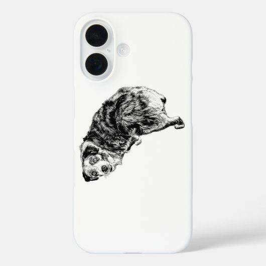 Over-the-Shoulder Aussie Dog Phone Case  (Achterkant)