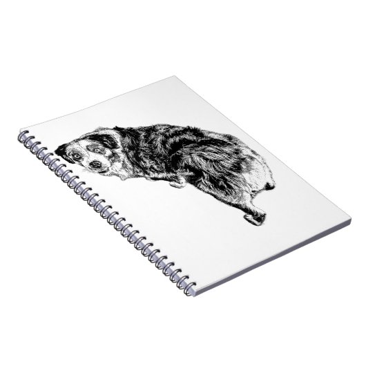 Over-the-Shoulder Aussie Dog Phone Case Notitieboek (Rechterzijde)