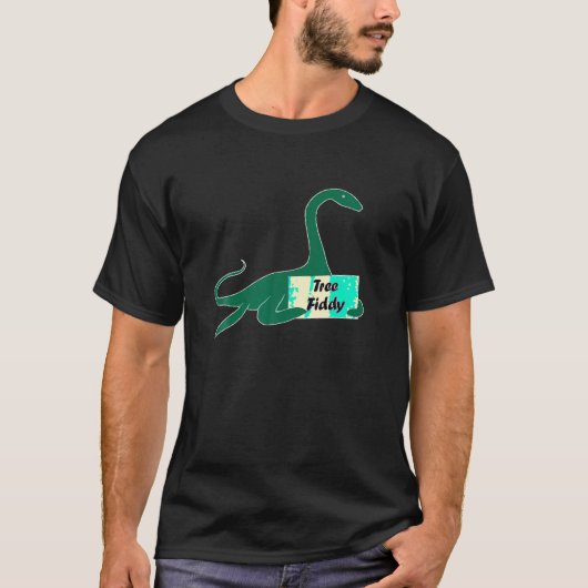 Over Tree Fiddy T Shirt Funny Loch Ness Monster T (Voorkant)