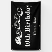 Over verkoop Happy 40th Birthday Spandoek (Verticaal)
