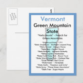 Over Vermont Briefkaart (Voorkant / Achterkant)