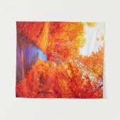 Over verzadigde Oranje gele jaarbladstroom Wandkleed (Voorkant (horizontaal))