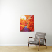 Over verzadigde Oranje gele jaarbladstroom Wandkleed (In situ)