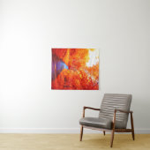 Over verzadigde Oranje gele jaarbladstroom Wandkleed (In Situ (horizontaal))