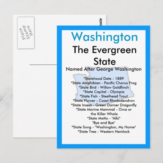 Over Washington Briefkaart (Voorkant / Achterkant)