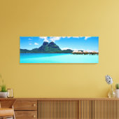 Over water bungalows in Bora Bora Canvas Afdruk (Insitu (Woonkamer))