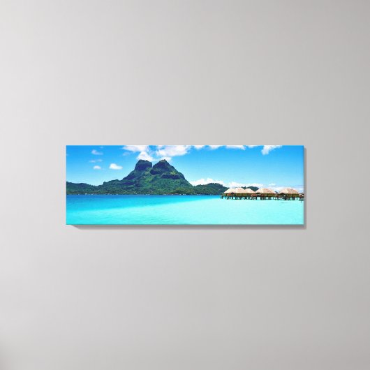 Over water bungalows in Bora Bora Canvas Afdruk (Voorkant)