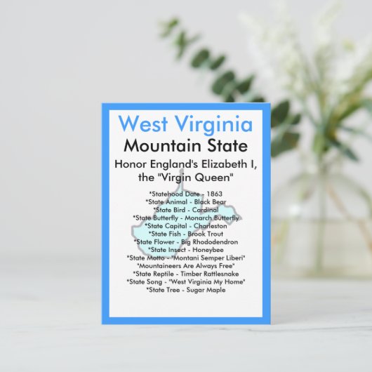 Over West Virginia Briefkaart (Staand voorkant)