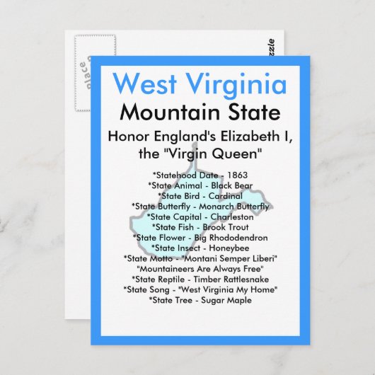 Over West Virginia Briefkaart (Voorkant / Achterkant)