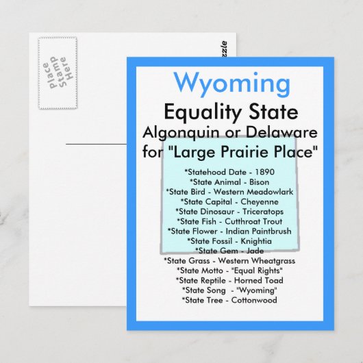 Over Wyoming Briefkaart (Voorkant / Achterkant)