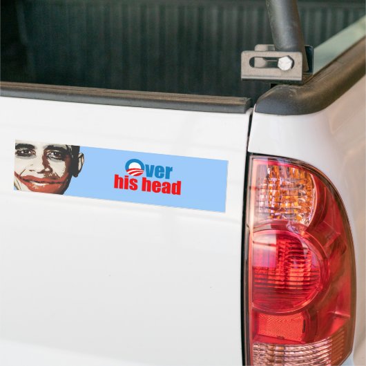 Over zijn hoofd bumpersticker (Op Truck)