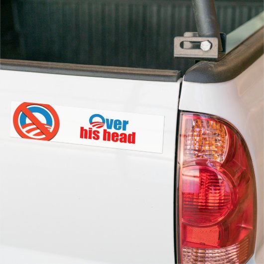 Over zijn hoofd bumpersticker (Op Truck)
