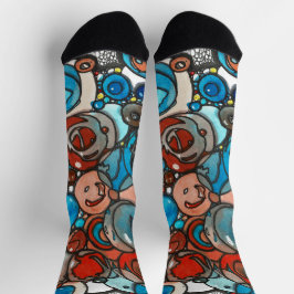 Overal blauwe bubbels sokken