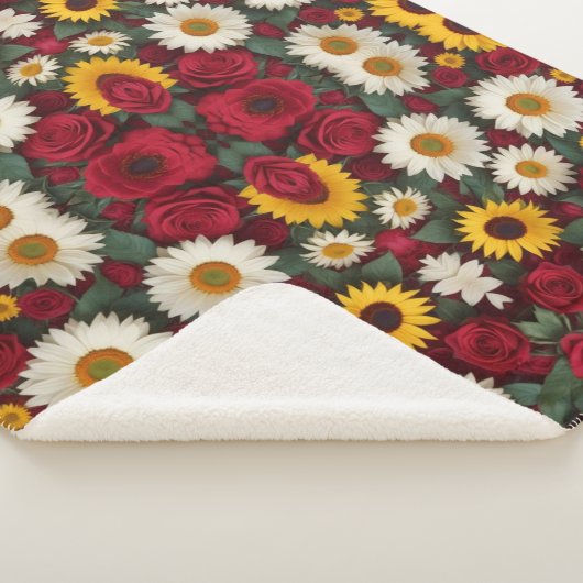 Overal bloemontwerp sherpa deken (3/4)