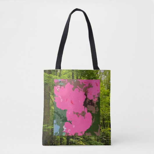 Overal Bold Pink Abstract in Forest Tote Bag (Voorkant)