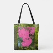 Overal Bold Pink Abstract in Forest Tote Bag (Achterkant)