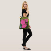 Overal Bold Pink Abstract in Forest Tote Bag (Op model)