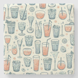 Overal Drink brillenpatroon Stenen Onderzetter