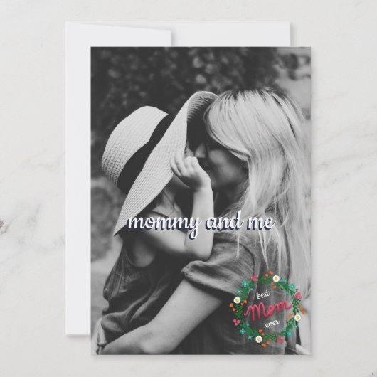 Overal foto Moeder en ik Folk bloemenkrans Feestdagenkaart (Voorkant)