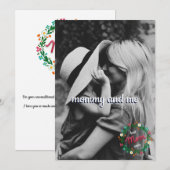 Overal foto Moeder en ik Folk bloemenkrans Feestdagenkaart (Voorkant / Achterkant)