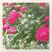 Overal fuchsia rozen glazen onderzetter (Voorkant)