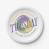 Overal in de Else Mardi Gras papieren Borden Papieren Bordje (Voorkant)