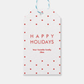 Overal in Red Stip Prettige feestdagen Cadeaulabel (Voorkant)