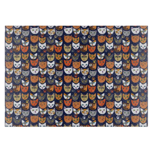 Overal Katten Kattenpersoon Snijplank (Voorkant)