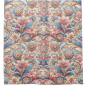 Overal licht kleur foliage ontwerp douchegordijn (Voorkant)