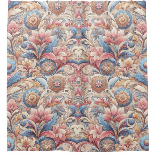 Overal licht kleur foliage ontwerp douchegordijn (Voorkant)