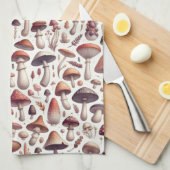 Overal paddenstoel patroon ontwerp theedoek (Quarter Fold)