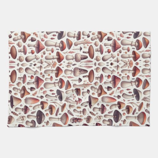 Overal paddenstoel patroon ontwerp theedoek (Horizontaal)