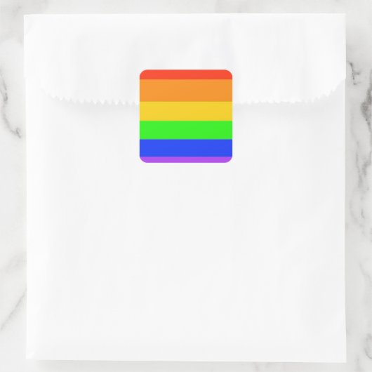 Overal regenbogen! vierkante sticker (Tas)