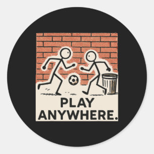 Overal Streetvoetbal Stick Figure Sport Kunst Ronde Sticker