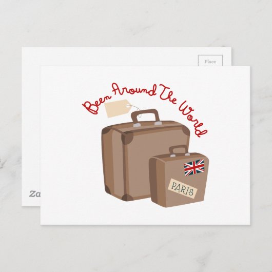 Overal ter wereld briefkaart (Voorkant / Achterkant)